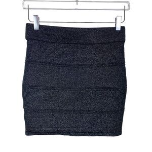WOW Couture M black mini skirt with silver shimmer stretchy